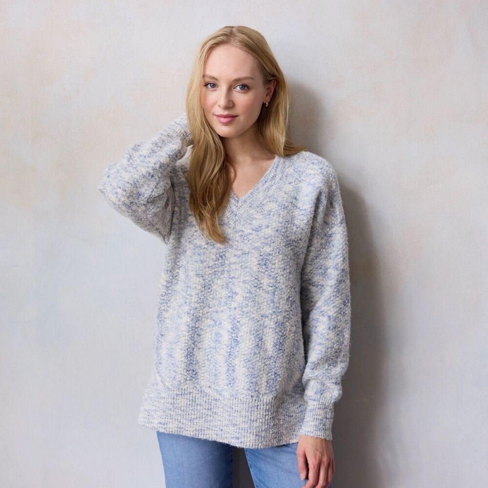LC Lauren Conrad Sweater Size Medium V-Neck Seed Stitch Tunic